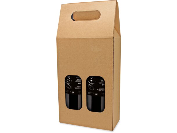 Caja carton ventana 2 botellas Treviso personalizado