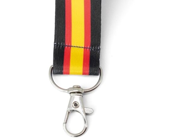 Lanyard bandera ancha Policia poliéster con cierre seguridad Negro detalle 7