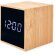 Reloj despertador bambu con alarma y temperatura