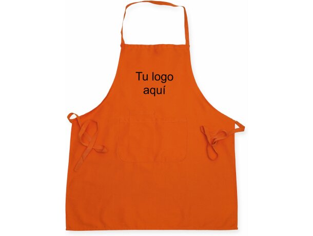 Delantal 100% algodon Ramsy personalizado naranja