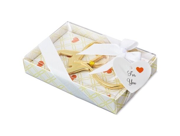 Abrebotellas corazón You&Me en metal pulido con caja regalo detalle 6