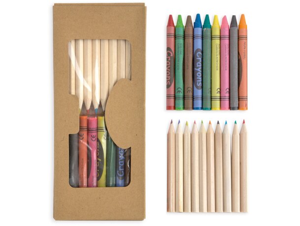 Caja de lápices con ceras para colorear detalle 1