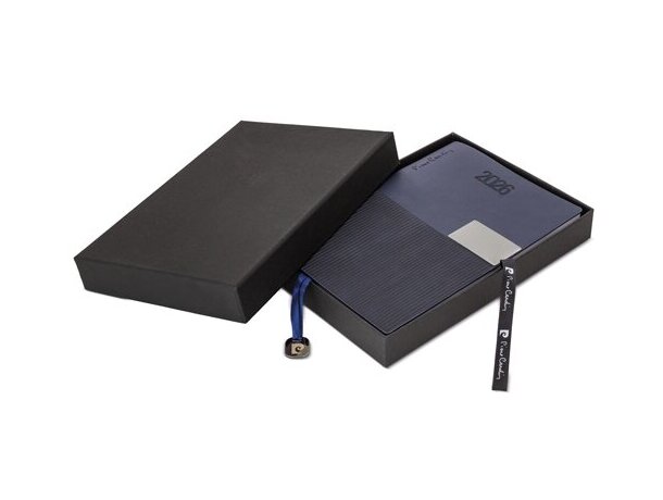 Agenda Pierre Cardin profesional con placa personalizable Azul marino detalle 10