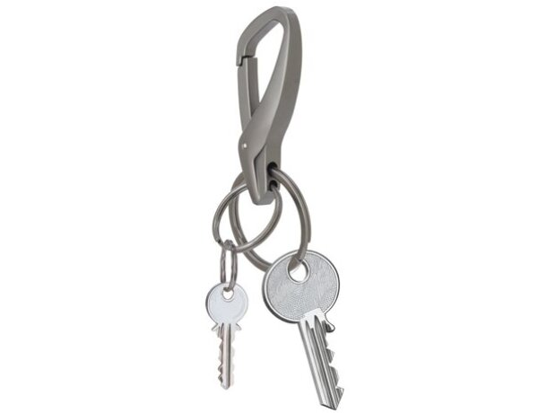 Llavero mosquetón Adaman en metal con grabación personalizable Negro detalle 2