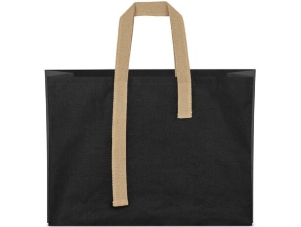 Bolsa algodón Diya resistente con bolsillo interior Negro detalle 9