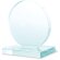 Trofeo de cristal redondo con peana para grabar con logo