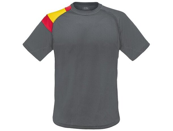 Camiseta técnica bandera D&F Galdana en poliéster transpirable Gris detalle 1