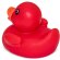Patito de goma Petri en PVC para baño y diversión infantil Rojo detalle 6