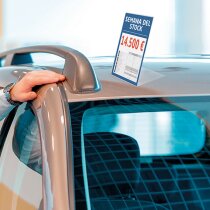 Portagráfica vertical A6 en PVC transparente