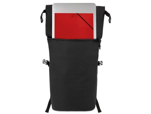 Mochila Conner de poliéster reciclado RPET con cremallera detalle 2