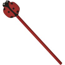 Lápiz de madera en rojo de mariquita
