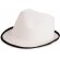 sombrero de poliester blanco con ribete de colorte personalizado negro