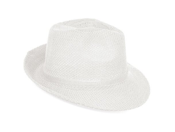 Sombrero de ala ancha en poliester blanco