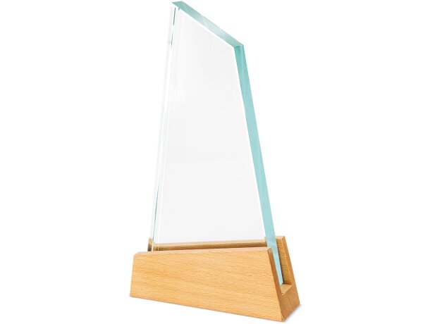 Trofeo Regata de cristal y madera con grabación láser detalle 1