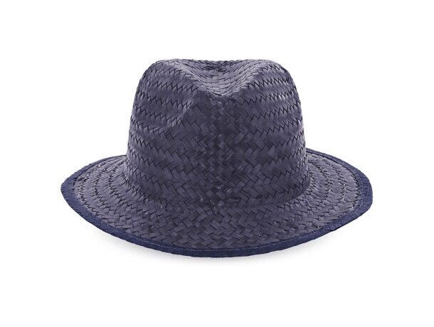 Sombrero de paja de colores azul