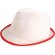sombrero de poliester blanco con ribete de colorte personalizado rojo