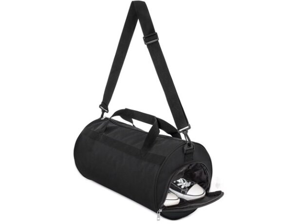 Bolsa deporte con zapatero Fitness en poliéster 100% Negro detalle 1