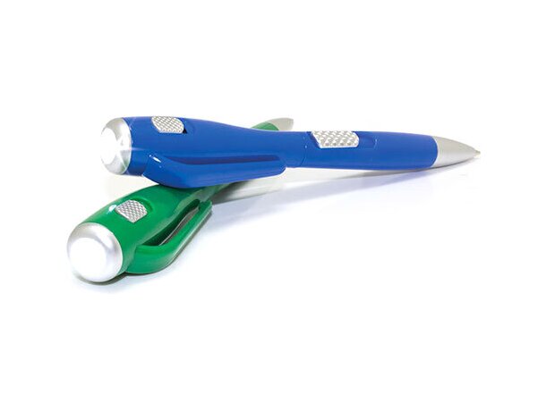 Bolígrafo con linterna barato azul