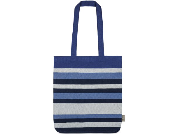 Bolsa de algodón reciclado Trinity con rayas de colores Verde detalle 13