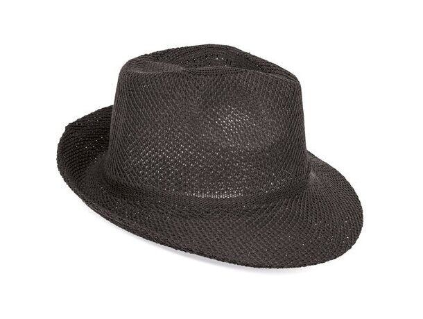 Sombrero de ala ancha en poliester negro