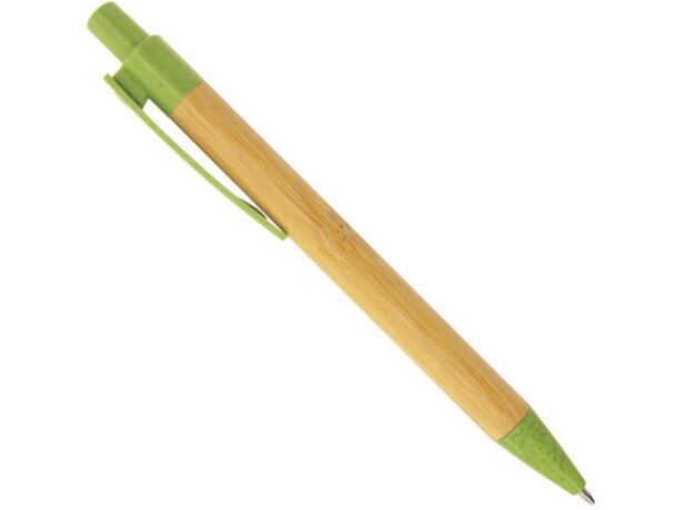 Boligrafo de bambu y fibra de trigo Terry verde