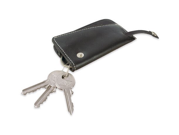 Monedero de piel con porta llaves
