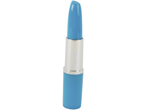 Bolígrafo con forma de pintalabios grabado azul Bolígrafo con forma de pintalabios grabado azul