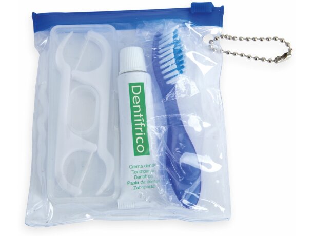 Kit dental en bolsa personalizado azul
