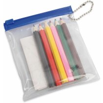 Estuche con lápices de madera y dibujos personalizada azul Estuche con lápices de madera y dibujos personalizada azul