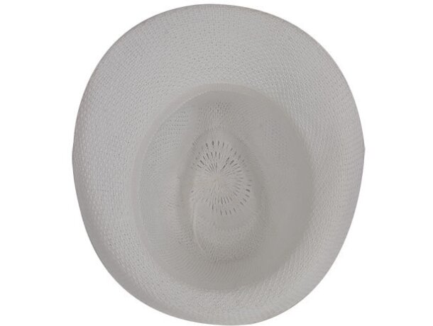 Sombrero de ala ancha en poliester blanco