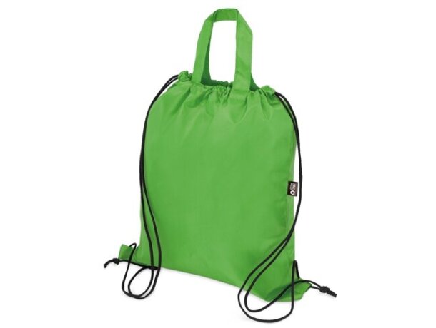 Bolsa mochila RPET Carot con cuerdas ajustables Verde detalle 21