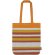 Bolsa de algodón reciclado Trinity con rayas de colores Naranja