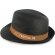 Sombrero grueso de paja ala corta personalizado negro