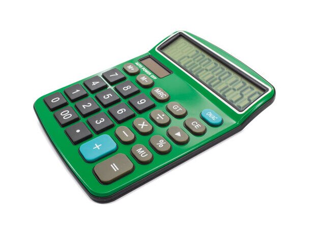 Calculadora profesional de 12 dígitos verde