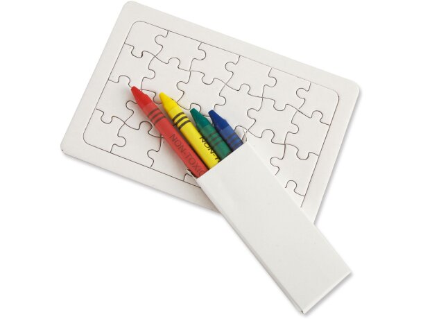 Puzzle con ceras para colorear personalizada