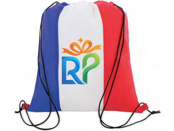 Mochila saco Non Woven personalizada bandera Francia cuerdas detalle 1