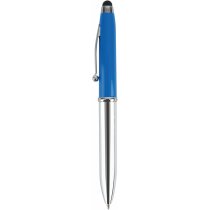 Bolígrafo cromado con puntero azul Bolígrafo cromado con puntero azul