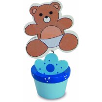 Maceta pinza portafotos oso personalizada azul Maceta pinza portafotos oso personalizada azul