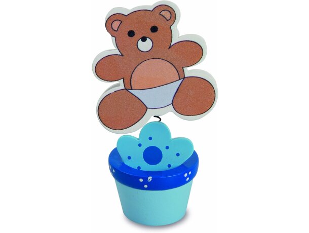 Maceta pinza portafotos oso azul personalizado