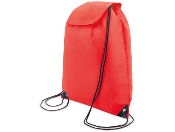 Bolsa mochila de nylon con cuerdas rojo