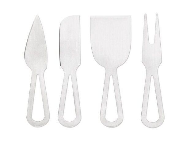 Set 4 cuchillos queso Gourmet acero inoxidable para corte detalle 4
