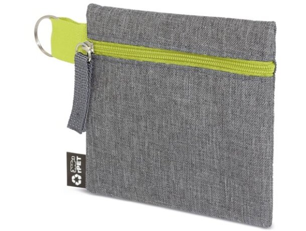 Monedero RPET Aresy sostenible con grabación personalizada Pistacho detalle 2