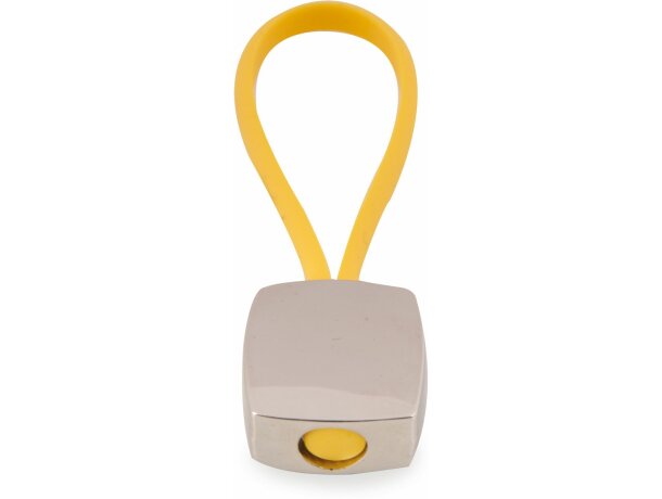 Llavero rectangular de poliuretano y aleación de zinc amarillo Llavero rectangular de poliuretano y aleación de zinc amarillo