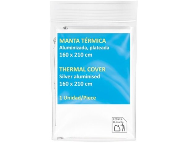 Manta térmica Life aluminizada 160x210cm protección frío detalle 2