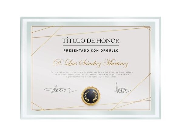 Marco de cristal con clip para diploma A4 con grabación láser detalle 7