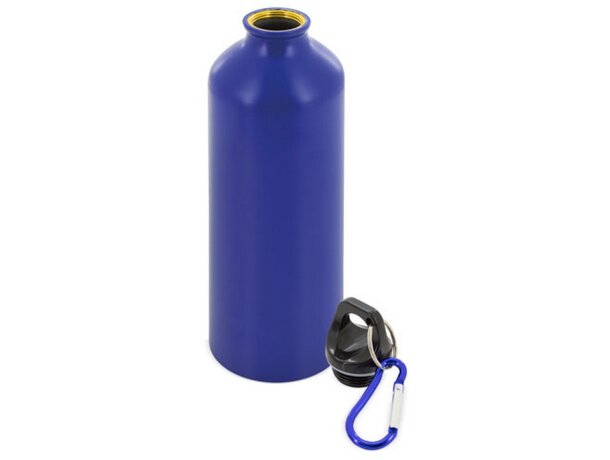 Botella de aluminio con mosqueton 800 ml. Tuareg azul