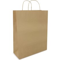 Bolsa de papel personalizada kraft publicitaria reciclado asas naturales