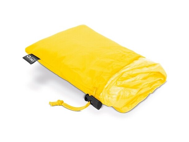 Poncho plegable Bross con bolsa rPET para campañas corporativas Amarilla detalle 4