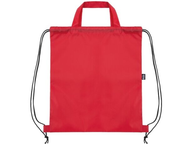 Bolsa mochila RPET Carot con cuerdas ajustables Rojo detalle 11