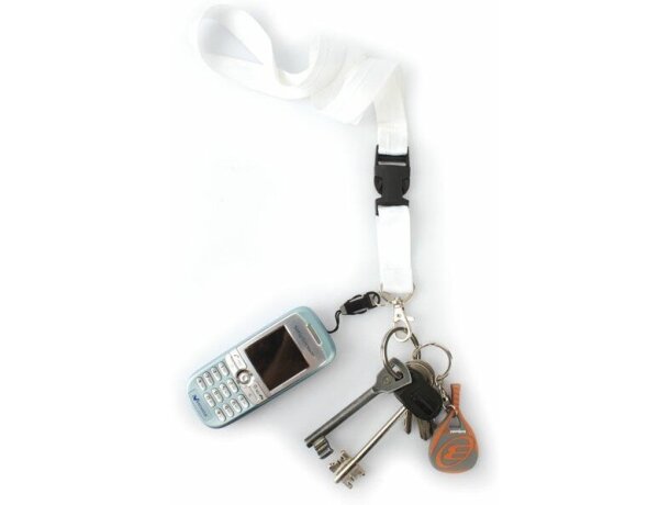Lanyard personalizado Doble de poliéster blanco